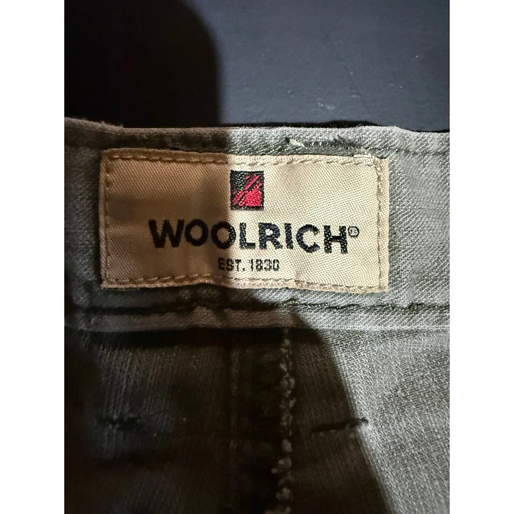 Woolrich 3069 Utility Canvas Shorts Mens 32 Light Olive Green Hiking Workwear